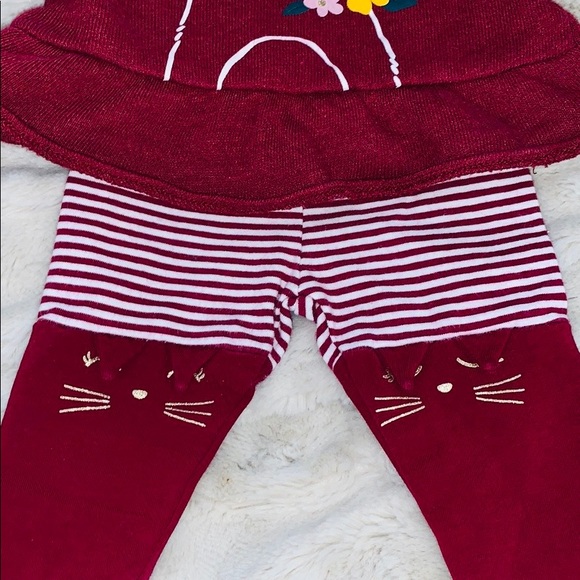 Size 3 months burgundy top and leggings - Picture 6 of 7